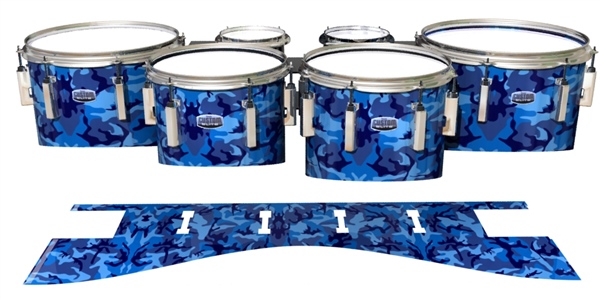 Dynasty 1st Generation Tenor Drum Slips - Blue Wing Traditional Camouflage (Blue)