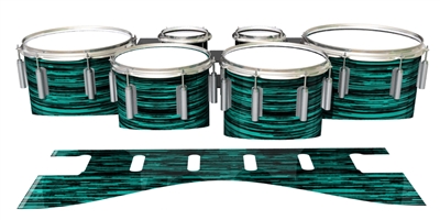 Dynasty 1st Generation Tenor Drum Slips - Chaos Brush Strokes Aqua and Black (Green) (Blue)