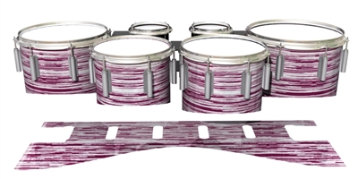 Dynasty 1st Generation Tenor Drum Slips - Chaos Brush Strokes Maroon and White (Red)