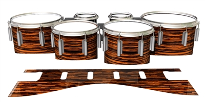 Dynasty 1st Generation Tenor Drum Slips - Chaos Brush Strokes Orange and Black (Orange)