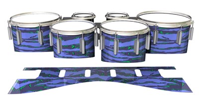 Dynasty 1st Generation Tenor Drum Slips - Electric Tiger Camouflage (Purple)