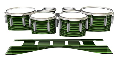 Dynasty 1st Generation Tenor Drum Slips - Green Horizon Stripes (Green)
