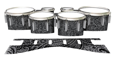 Dynasty 1st Generation Tenor Drum Slips - Grey Paisley (Themed)