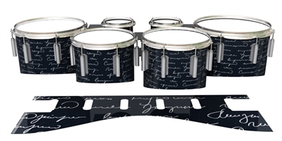 Dynasty 1st Generation Tenor Drum Slips - Illegible Script on Black (Themed)