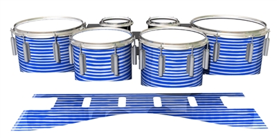 Dynasty 1st Generation Tenor Drum Slips - Lateral Brush Strokes Blue and White (Blue)