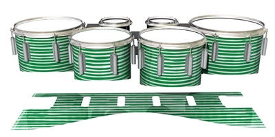 Dynasty 1st Generation Tenor Drum Slips - Lateral Brush Strokes Green and White (Green)