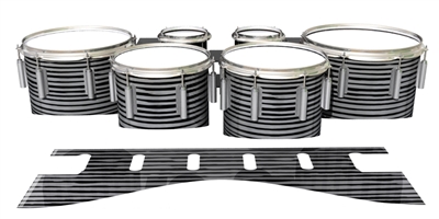 Dynasty 1st Generation Tenor Drum Slips - Lateral Brush Strokes Grey and Black (Neutral)