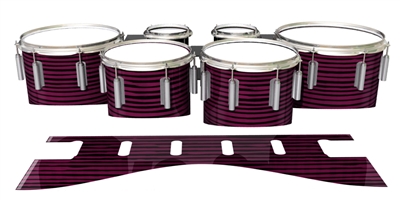 Dynasty 1st Generation Tenor Drum Slips - Lateral Brush Strokes Maroon and Black (Red)