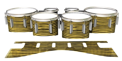 Dynasty 1st Generation Tenor Drum Slips - Lateral Brush Strokes Yellow and Black (Yellow)