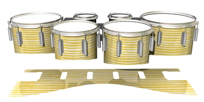 Dynasty 1st Generation Tenor Drum Slips - Lateral Brush Strokes Yellow and White (Yellow)