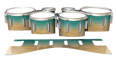 Dynasty 1st Generation Tenor Drum Slips - Maple Woodgrain Teal Fade (Blue) (Green)