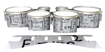 Dynasty 1st Generation Tenor Drum Slips - Mathmatical Equations on White (Themed)