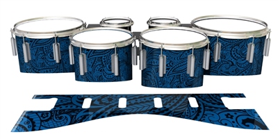 Dynasty 1st Generation Tenor Drum Slips - Navy Blue Paisley (Themed)