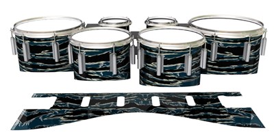Dynasty 1st Generation Tenor Drum Slips - Nighthawk Tiger Camouflage (Blue)