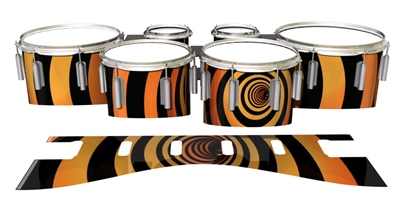 Dynasty 1st Generation Tenor Drum Slips - Orange Vortex Illusion (Themed)2