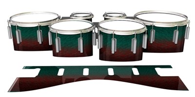 Dynasty 1st Generation Tenor Drum Slips - Red River Fade (Red) (Aqua)