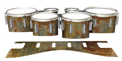 Dynasty 1st Generation Tenor Drum Slips - Rusted Metal (Themed)