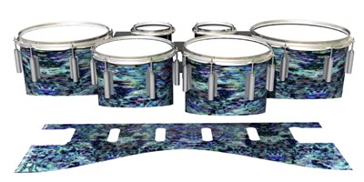 Dynasty 1st Generation Tenor Drum Slips - Seabed Abalone (Blue) (Aqua)