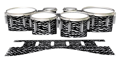 Dynasty 1st Generation Tenor Drum Slips - Wave Brush Strokes Black and White (Neutral)