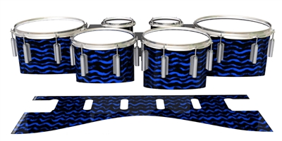 Dynasty 1st Generation Tenor Drum Slips - Wave Brush Strokes Blue and Black (Blue)