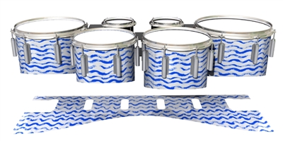 Dynasty 1st Generation Tenor Drum Slips - Wave Brush Strokes Blue and White (Blue)