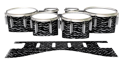 Dynasty 1st Generation Tenor Drum Slips - Wave Brush Strokes Grey and Black (Neutral)