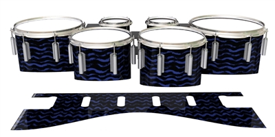 Dynasty 1st Generation Tenor Drum Slips - Wave Brush Strokes Navy Blue and Black (Blue)