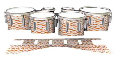 Dynasty 1st Generation Tenor Drum Slips - Wave Brush Strokes Orange and White (Orange)