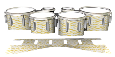 Dynasty 1st Generation Tenor Drum Slips - Wave Brush Strokes Yellow and White (Yellow)