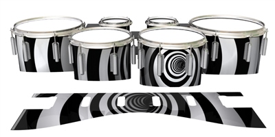 Dynasty 1st Generation Tenor Drum Slips - White Vortex Illusion (Themed)