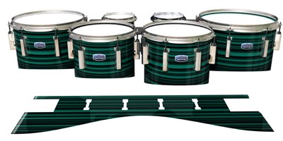 Dynasty Custom Elite Tenor Drum Slips - Aqua Horizon Stripes (Aqua)