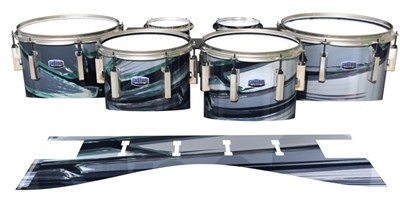 Dynasty Custom Elite Tenor Drum Slips - Broken Glass (Themed)