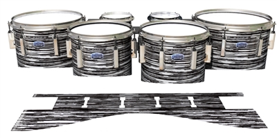 Dynasty Custom Elite Tenor Drum Slips - Chaos Brush Strokes Black and White (Neutral)