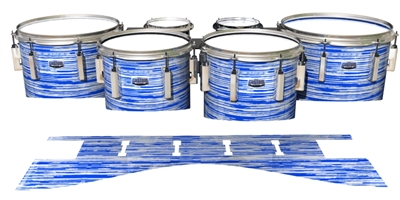 Dynasty Custom Elite Tenor Drum Slips - Chaos Brush Strokes Blue and White (Blue)