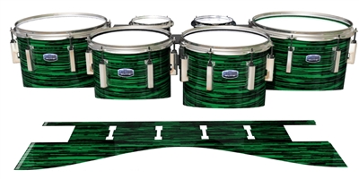 Dynasty Custom Elite Tenor Drum Slips - Chaos Brush Strokes Green and Black (Green)