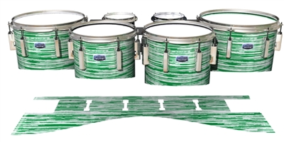 Dynasty Custom Elite Tenor Drum Slips - Chaos Brush Strokes Green and White (Green)