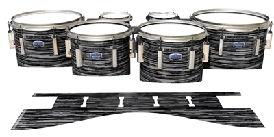 Dynasty Custom Elite Tenor Drum Slips - Chaos Brush Strokes Grey and Black (Neutral)