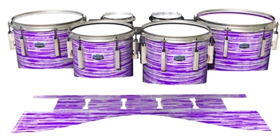 Dynasty Custom Elite Tenor Drum Slips - Chaos Brush Strokes Purple and White (Purple)