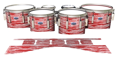 Dynasty Custom Elite Tenor Drum Slips - Chaos Brush Strokes Red and White (Red)
