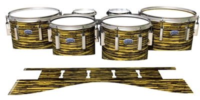 Dynasty Custom Elite Tenor Drum Slips - Chaos Brush Strokes Yellow and Black (Yellow)