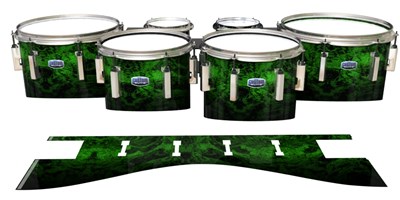 Dynasty Custom Elite Tenor Drum Slips - Forest GEO Marble Fade (Green)