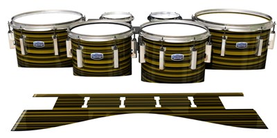 Dynasty Custom Elite Tenor Drum Slips - Gold Horizon Stripes (Yellow)