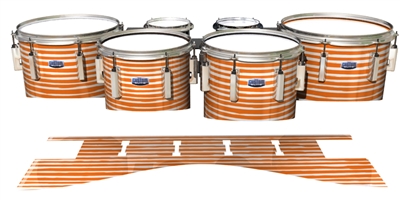 Dynasty Custom Elite Tenor Drum Slips - Lateral Brush Strokes Orange and White (Orange)