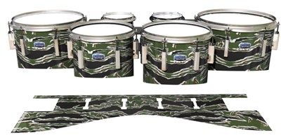 Dynasty Custom Elite Tenor Drum Slips - Liberator Tiger Camouflage (Green)