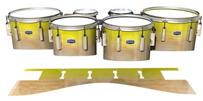 Dynasty Custom Elite Tenor Drum Slips - Maple Woodgrain Yellow Fade (Yellow)