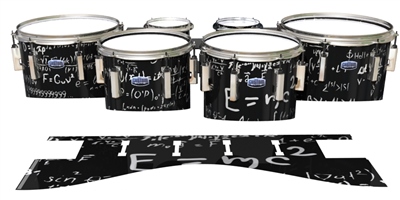 Dynasty Custom Elite Tenor Drum Slips - Mathmatical Equations on Black (Themed)