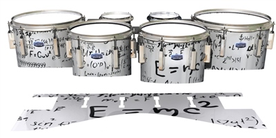Dynasty Custom Elite Tenor Drum Slips - Mathmatical Equations on White (Themed)