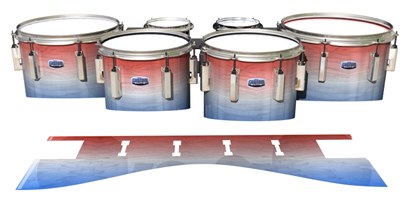 Dynasty Custom Elite Tenor Drum Slips - Patriotic Maple Fade (Red) (Blue)