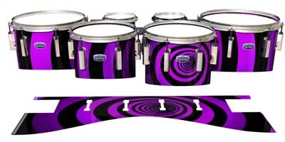 Dynasty Custom Elite Tenor Drum Slips - Purple Vortex Illusion (Themed)