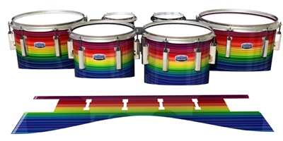 Dynasty Custom Elite Tenor Drum Slips - Rainbow Stripes (Themed)